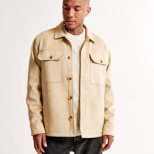 Abercrombie Mens Vegan Suede Shirt Jacket